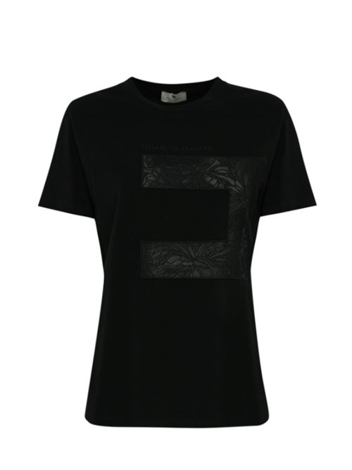 T-SHIRT WITH MACRO LOGO ELISABETTA FRANCHI | MA03151E2110 nero